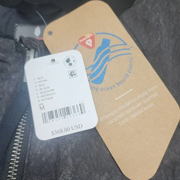 Free People Movement Bomber Jacket Black Primaloft Ruched Oversized Women's Sz M - Picture 5 of 7